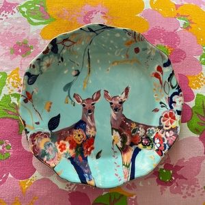 Starla M. Halfmann Folklore Fawns plate for Anthropologie
